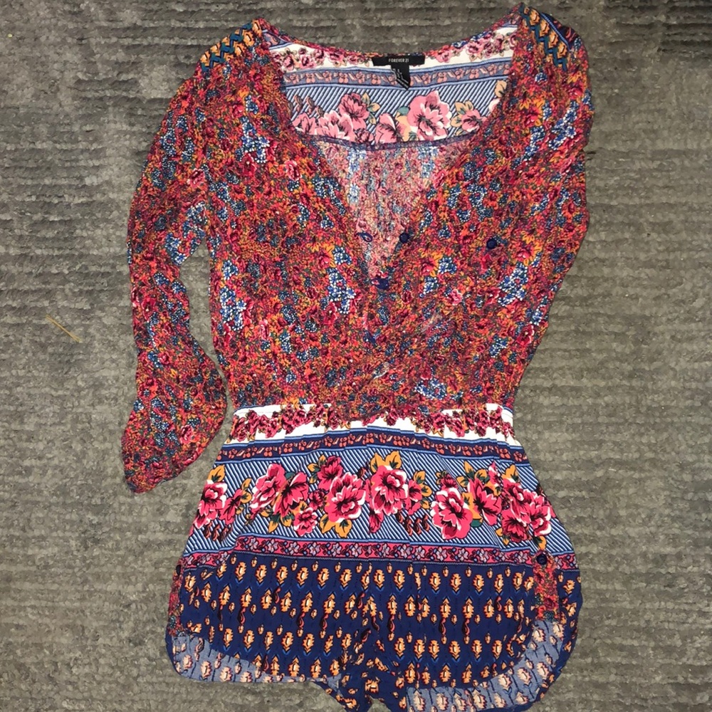 F21 multiprint romper
